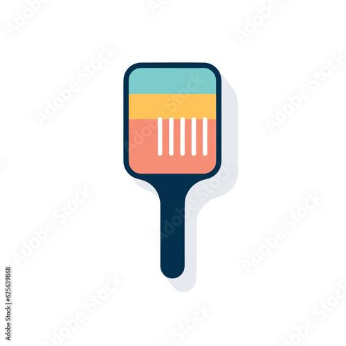 Vector flat icon of a colorful hair brush with a stylish and vibrant handle