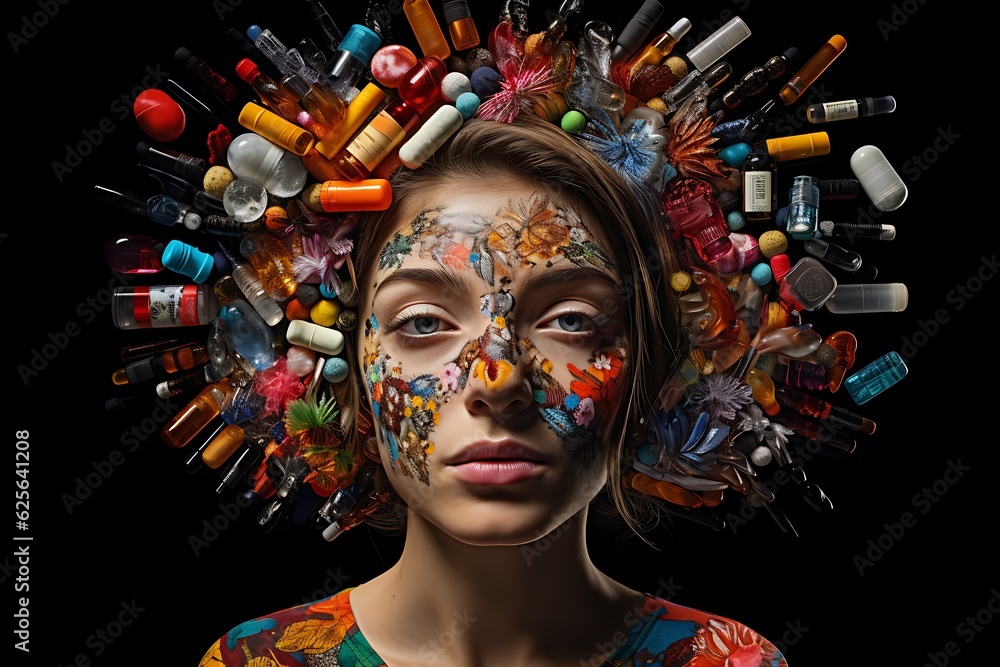 Substance Related and Addictive Disorders. addiction treatment, rehabilitation, and the significance of support systems.raising awareness, promoting mental health campaigns, and illustrating the road  - obrazy, fototapety, plakaty 