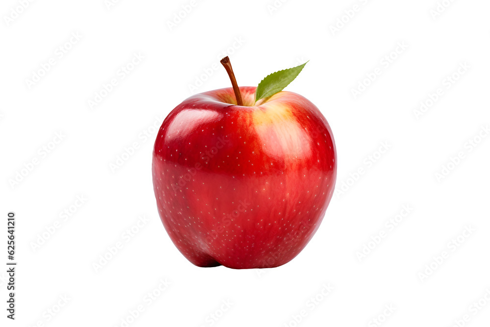 red apple isolated on white. Generative AI. Png red apple isolated on white. Generative AI. Png
