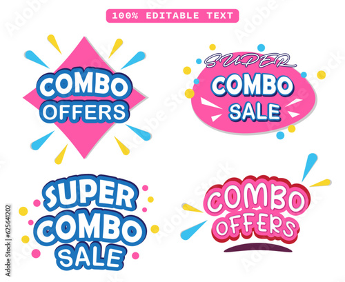 Original set of combo offers label concept