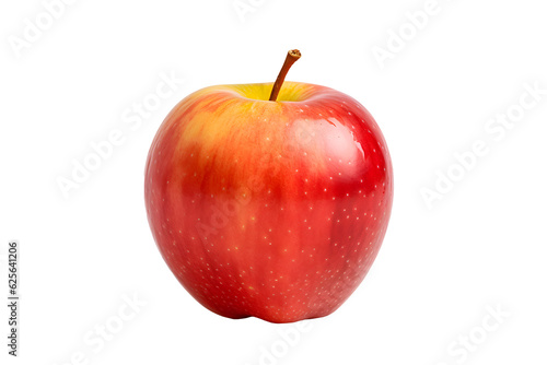 red apple isolated on white. Generative AI. Png