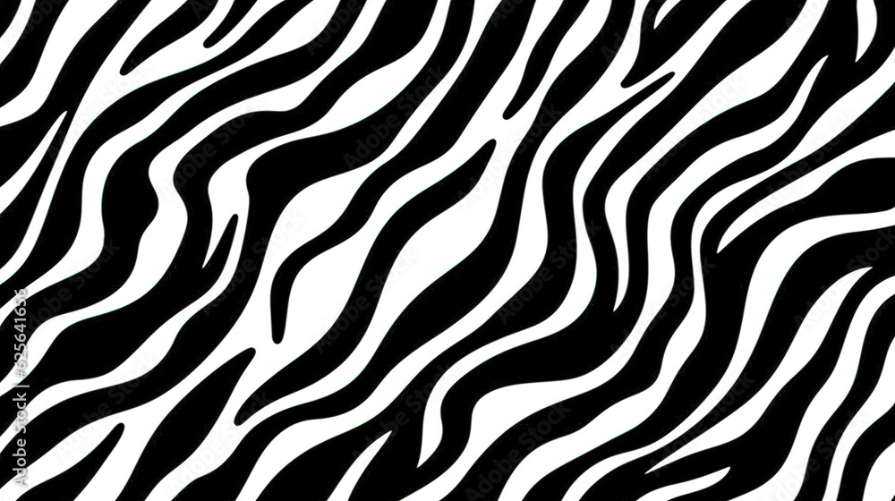 Seamless pattern with animal skin texture. Black and white. Vector background.Great for print. Generative Ai