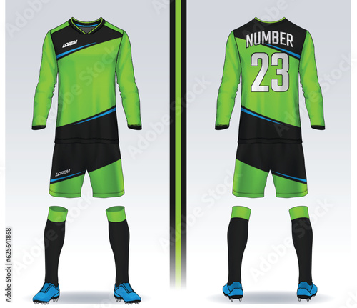 t-shirt sport design template, Soccer jersey mockup for football club. uniform front and back view.