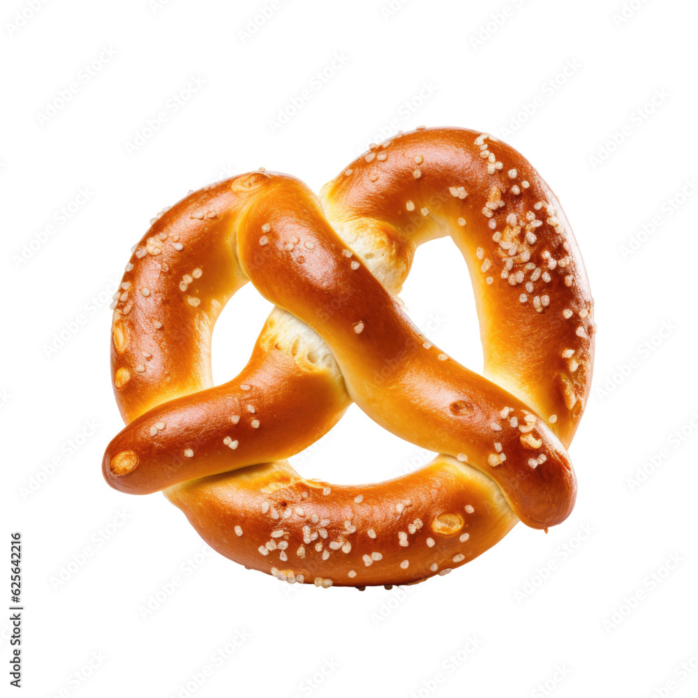 perfectly twisted and salted bavarian style soft pretzel baked to a golden brown crust, isolated on a transparent background, generative ai perfectly twisted and salted bavarian style soft pretzel baked to a golden brown crust, isolated on a transparent background, generative ai