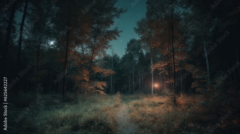 night sky in forest. night sky in forest.