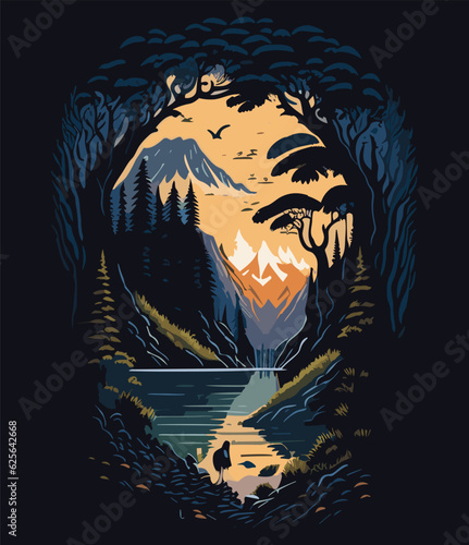 Mountain hiking adventure  t shirt design