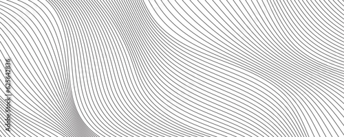 black and white wavy stripes background. Vector illustration photo
