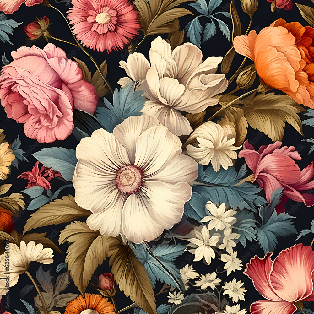 custom made wallpaper toronto digitalseamless pattern with flowers,beauty,pink,garden, Ai generated