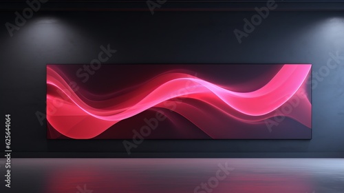 Home decoreation with pink and red waves, neon lights decoration. Generative ai photo