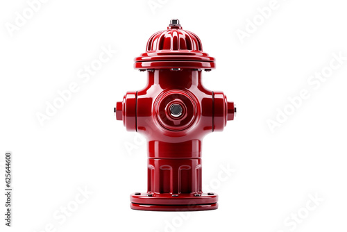 Red Hydrant Isolated on Transparent Background. AI