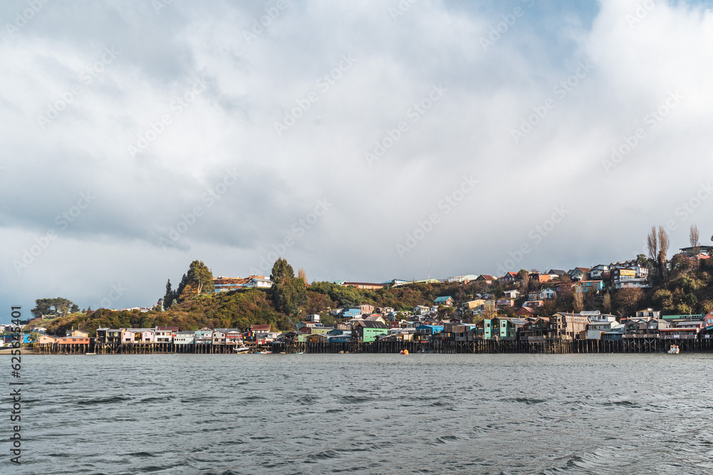 Fototapeta premium palafitos stilted houses in Castro on chiloe in Chile