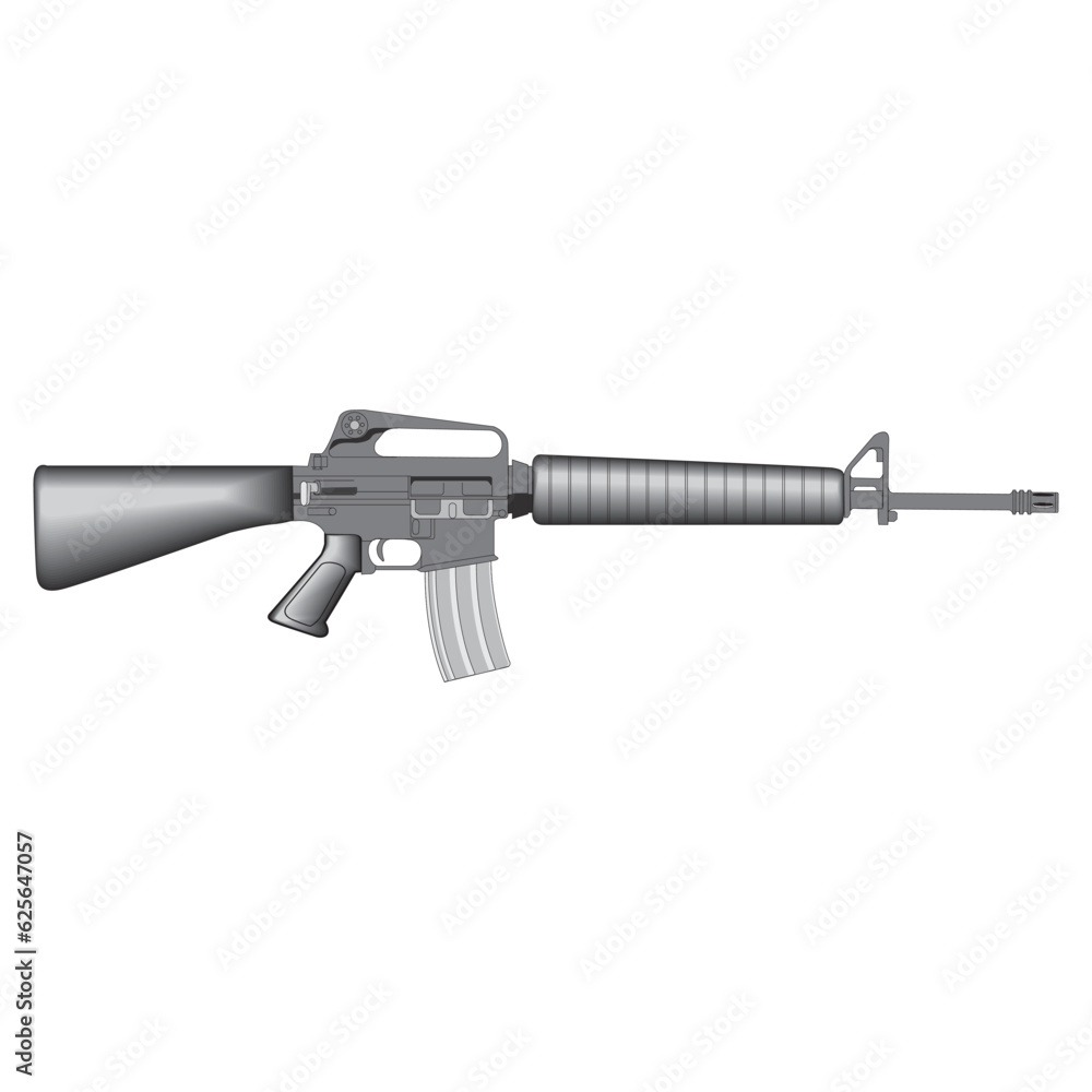 M16 rifle vector isolated on a white background in EPS10