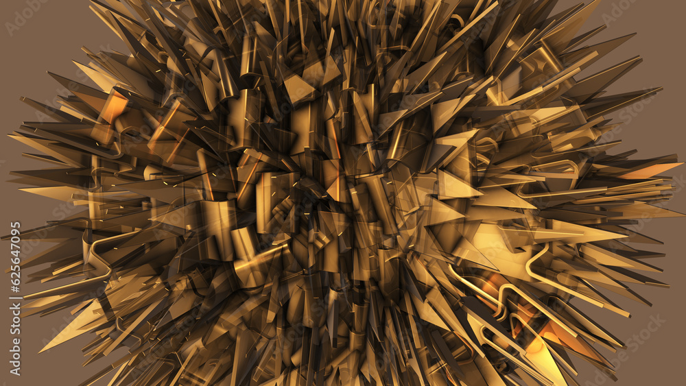 abstract background gold rays and particle