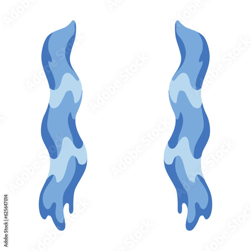 Cartoon tear drops icon. Sorrow cry streams, tear blob. Crying fluid, falling blue water drops. Isolated vector for sorrowful character weeping expression. Wet grief droplets