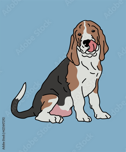 Beagle Dog Puppy Sitting Side View