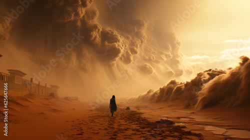 Ephemeral Fury: A Sandstorm's Arrival. Generative AI © Sascha