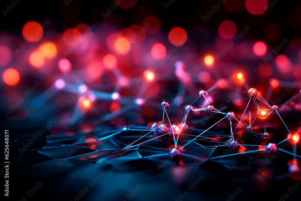 Fototapeta premium glowing lights in dark space