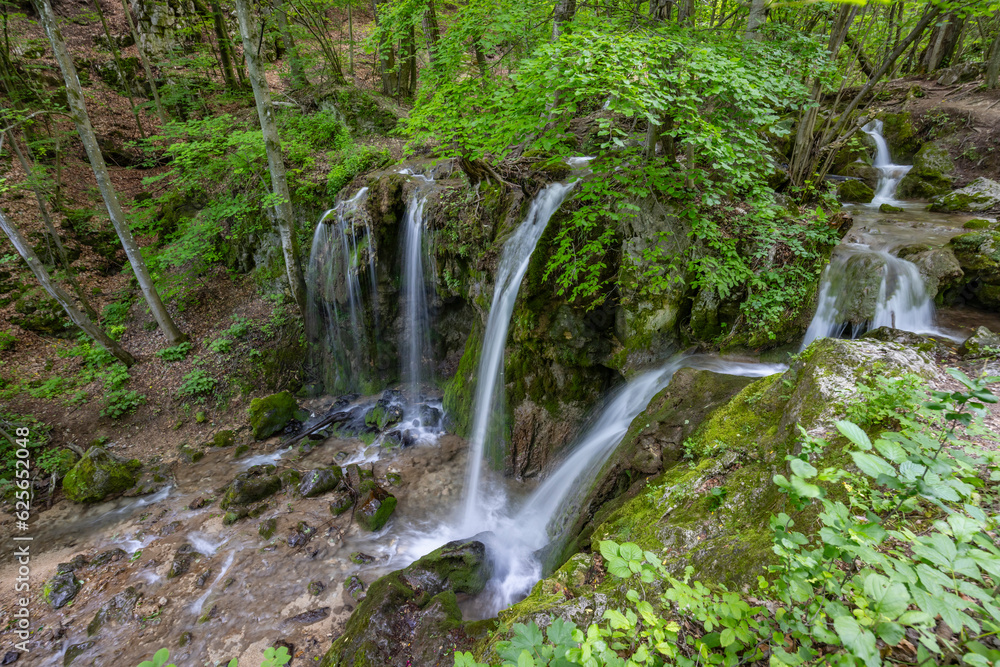 Naklejka premium Hajsky waterfall, National Park Slovak Paradise, Slovakia
