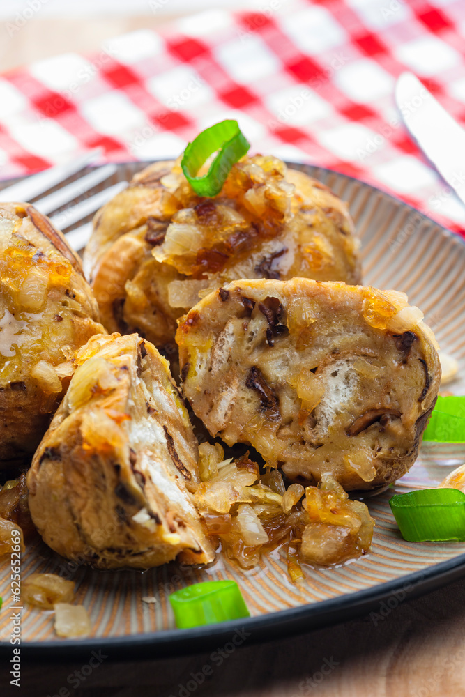mushroom dumplings with spring onion mushroom dumplings with spring onion