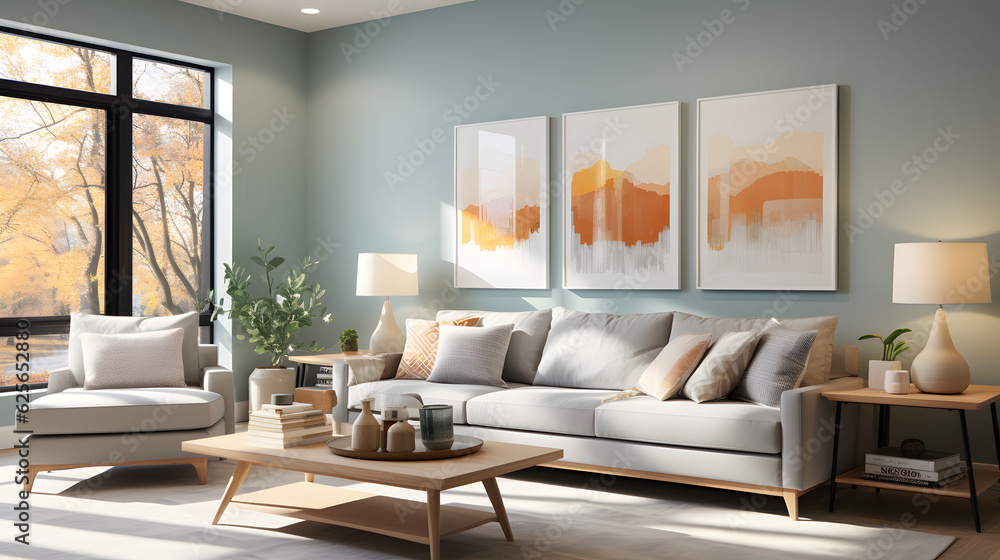 Fototapeta premium Effortless Style discovering the Beauty of Modern Home Interiors, generative ai