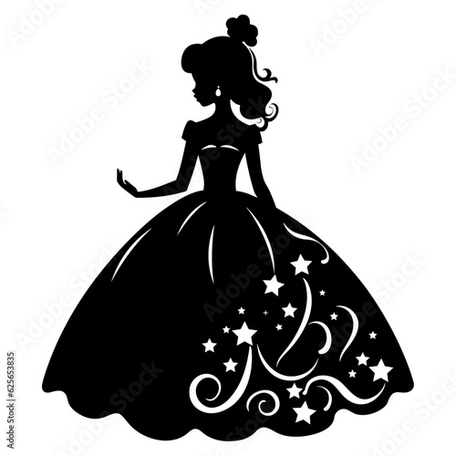 Cute princess black silhouette
