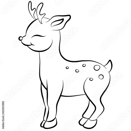 deer line drawing on transparent background