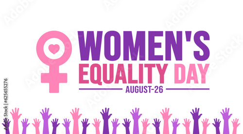 Women’s Equality Day background template. Holiday concept. background, banner, placard, card, and poster design template with text inscription and standard color. vector illustration.
