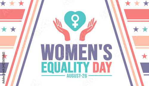 Women’s Equality Day background template. Holiday concept. background, banner, placard, card, and poster design template with text inscription and standard color. vector illustration.