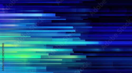 Abstract digital, vibrant pattern with squares, lines, rectangles. Business card. Blue, lime green, violet, purple stripes for a technology glowing pattern. Light texture for science and research.