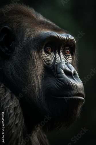 The Silverback Stare - Ultra-realistic Gorilla Portrait AI Generated © AnimalAI