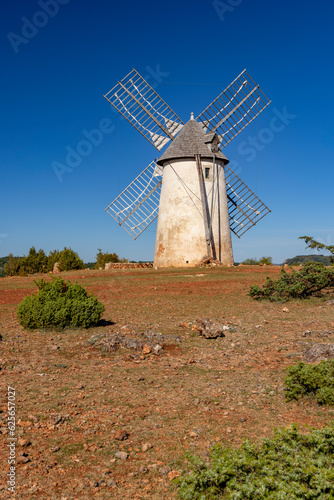 Windmill (Le Moulin de Redounel), La Couvertoirade in Larzac, Aveyron, France