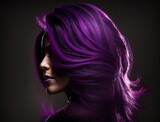 Purple haired woman, generative ai
