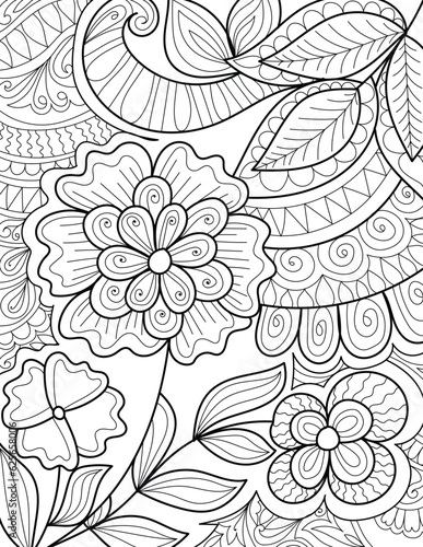 Decorative mandala mehndi design style traditional coloring page illustration for adults   children 