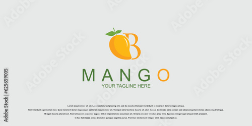 Creative mango logo design with unique concept| premium vector