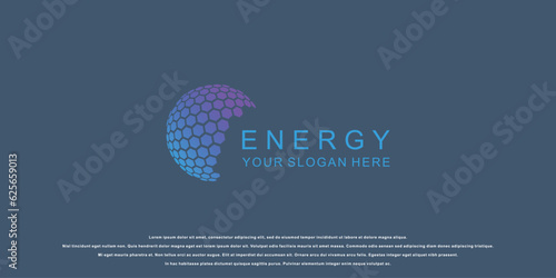 Simple energy logo design with modern style| electrical logo| green energy| premium vector