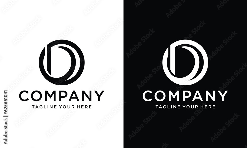 Fototapeta premium Minimalist Letter CD OD Logo Design, Editable in Vector Format in Black and White Color