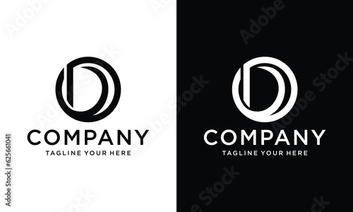 Minimalist Letter CD OD Logo Design, Editable in Vector Format in Black and White Color