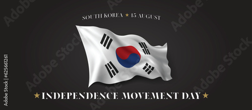 South Korea independence movement day vector banner, greeting card
