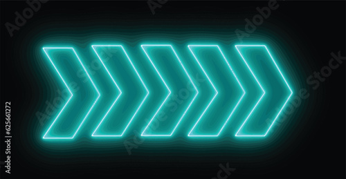 Flashing direction indicators.. Glowing arrow pointers icon. Colorful and shining neon arrows and light sign. Set of bright neon vector arrows.  Arrow vector icon.