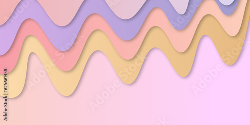 Background or wallpaper with paper cut out with abstract theme referring to organic movement. and  colorful waves.
