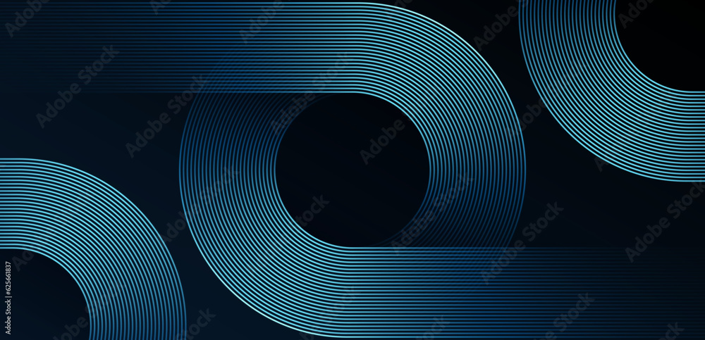 Dark blue abstract background with glowing geometric lines. Modern ...