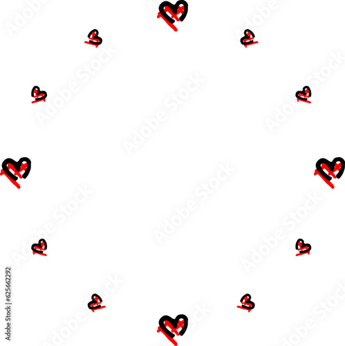 heart scrible clock backgroud template