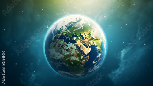 beautiful earth globe with atmosphere space symbolic for healthy growing and environmental friendliness