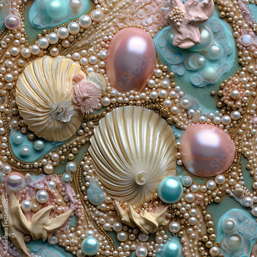 Pearl and Shell Luxury Background