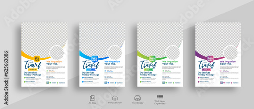 Set of travel tour flyer templates or business flyer design and brochure  template design for travel agency