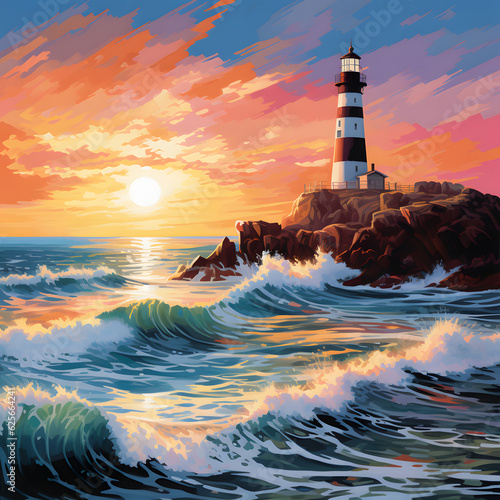 lighthouse at sunset