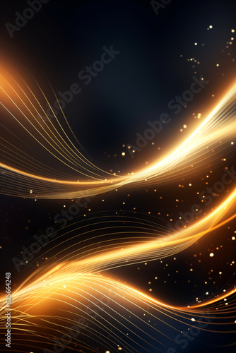 Abstrakter Hintergrund mit Wellen Gold schwarz - mit KI erstellt