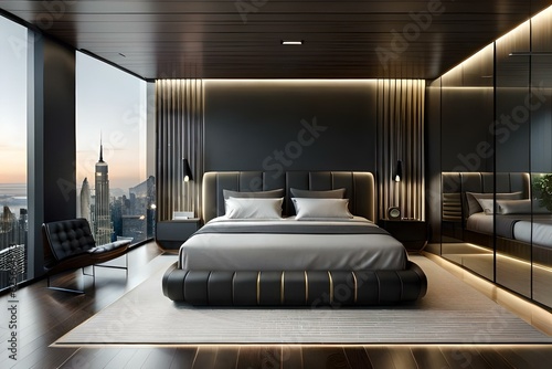 black house bed room interior