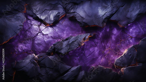 Purple crystal rock background, created with Generative AI.