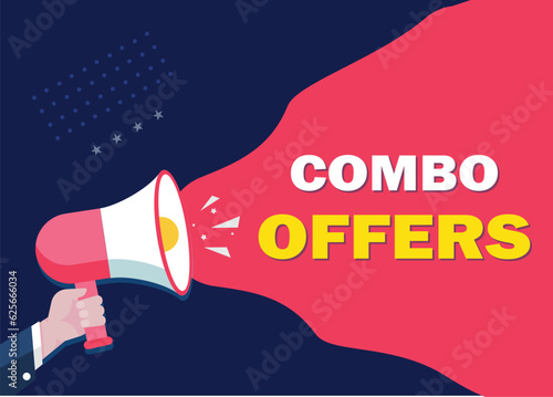 Hand-Holding Megaphone with Combo Coffers! promotion banner advertising 